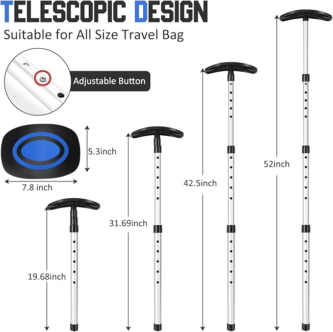 Portable Golf Travel Bag Support Pole, Umbrella Anti-Impact Support Cover Protector and Aluminum Alloy Rod, Golf Club Travel Bag Support System Protect Club