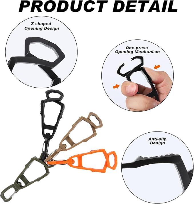 8 Pcs Glove Holder Clip Set, Work Safety Glove Holder Clip, Heavy-Duty Grip, Rotating Connector, Non-Marking Teeth, Lost-Prevention, for Construction, Warehouse, Landscaping, HVAC, Fishing