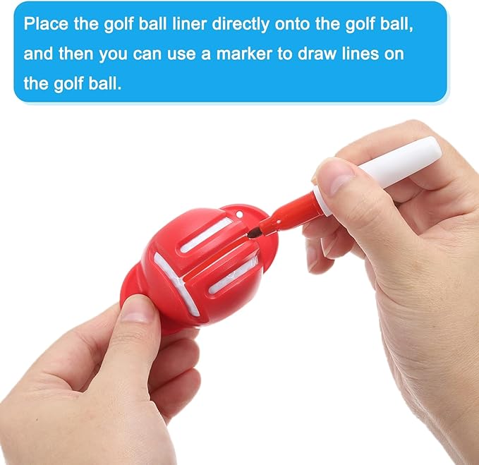 PATIKIL Golf Ball Line Marker Tool Golf Ball Alignment Marking Tool Golf Ball Liner with Line Marker Stencil for Ball Markers
