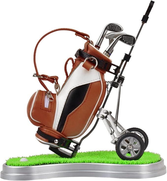 Dual-Purpose Creative Golf Pen Holder With 3 Club Pens - Office Desk Decoration, Souvenir Birthday Gift for Golfer Fans, Women and Men