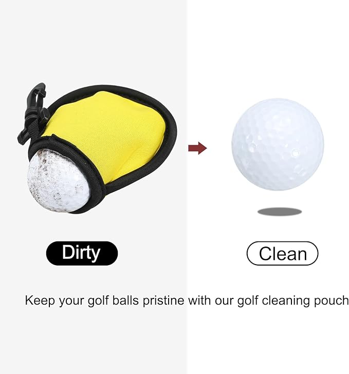 PATIKIL Golf Ball Washer Pouch, Portable Golf Balls Cleaner Pocket Bag with Hanging Clip for Golf Exercise