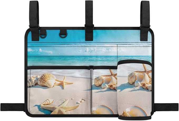 Beach Golf Cart Rear Seat Organizer Foldable Storage Bag for Club Car, Wheelchair and Walker