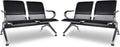 kinbor PU Leather Waiting Room Chairs - Airport Salon Office Waiting Area Reception Chairs Furniture Bench with Arms for Bank, Hospital, Barbershop, Black (Set of 2)