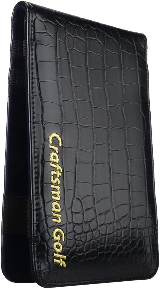 Craftsman Golf Crocodile Pattern Golf Scorecard Holder and Yardage Book Cover Case Protector Also Accept Custom Order with Your Name Stitched Customization Version