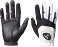 HIRZL GRIPPP FIT Golf Glove – All Weather Mens Golf Glove (White/Black) | Kangaroo Leather & Lycra | Ultimate Grip in Wet or Dry Conditions