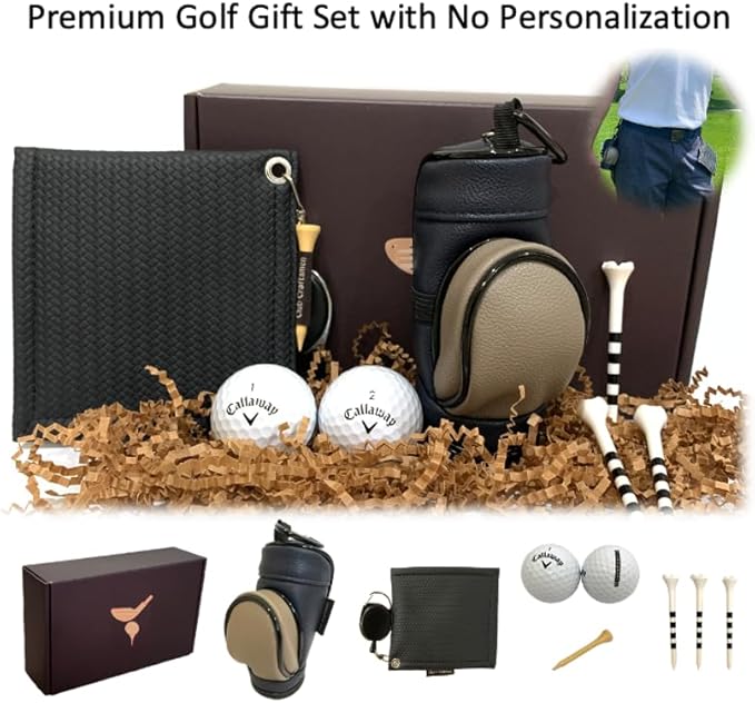 Golf Gifts for Men and Women, Personalized Premium Mini Ball Bag, Holds 3 Balls & Tees. Perfect for Golf Lovers, Optional Kit.