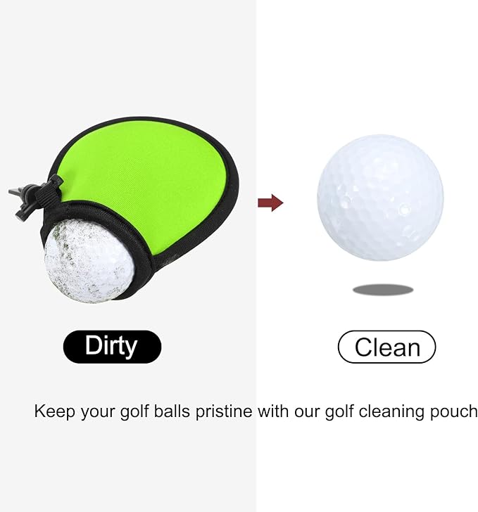 PATIKIL Golf Ball Washer Pouch, Portable Golf Balls Cleaner Pocket Bag with Hanging Clip for Golf Exercise