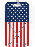 ChalkTalkSPORTS Golf Luggage & Bag Tag | USA Golfer | Standard Lines on Back | Large