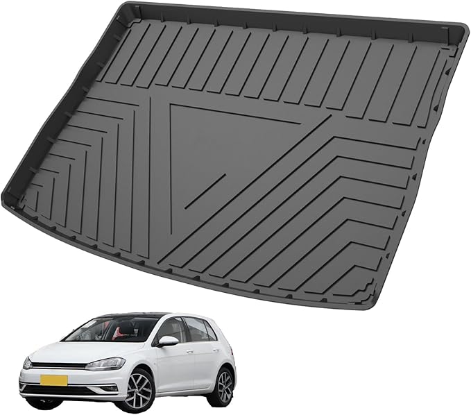 Elsetyler Custom Fit for Cargo Liner Volkswagen Golf GTI/Golf R/Golf 2015-2021 - Black TPE All Weather Heavy Duty Waterproof Rear Cargo Tray Trunk Floor Mat Protector