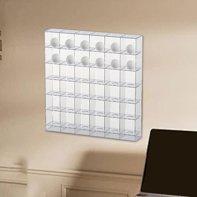 Acrylic Golf Ball Display Rack Storage Holder Case Collection Practical Clear Golfball Supplies Wall Mounted Golfball Holder