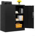 BESFUR Metal Storage Cabinet 36" H, Black Metal Cabinet with 2 Lockable Doors and 2 Adjustable Shelves, Garage Storage Cabinet for Home Office, Garage, School, Apartment, Warehouse