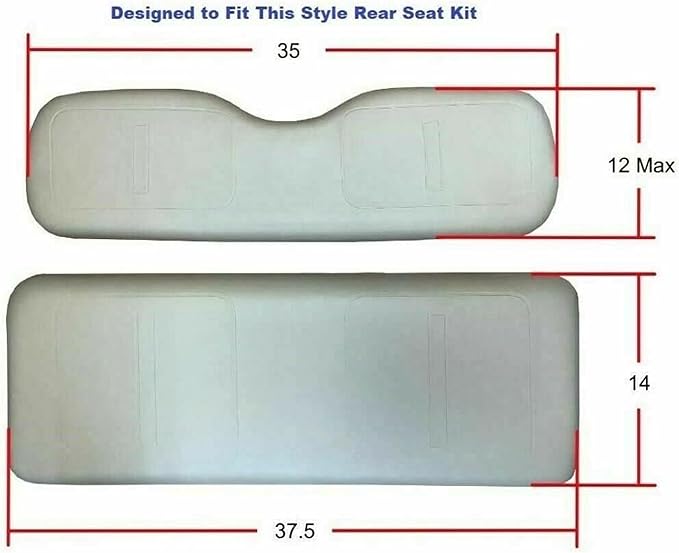 Huskey 2PCS Golf Cart Front Seat Covers for for EZGO Freedom TXT 2014+, Valor Custom Two-Tone Black Diamond Stitching with Black Piping, Marine Grade Vinyl, Staple on Design