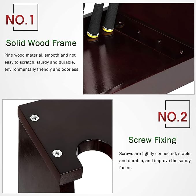 OSCCAR Golf Club Display Stand Large Wood Freestanding Floor Corner Storage Rack Holds 3 Clubs for Pool Cues & Fishing Rod