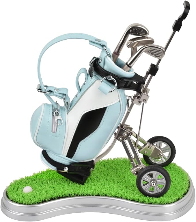 Dual-Purpose Creative Golf Pen Holder With 3 Club Pens - Office Desk Decoration, Souvenir Birthday Gift for Golfer Fans, Women and Men