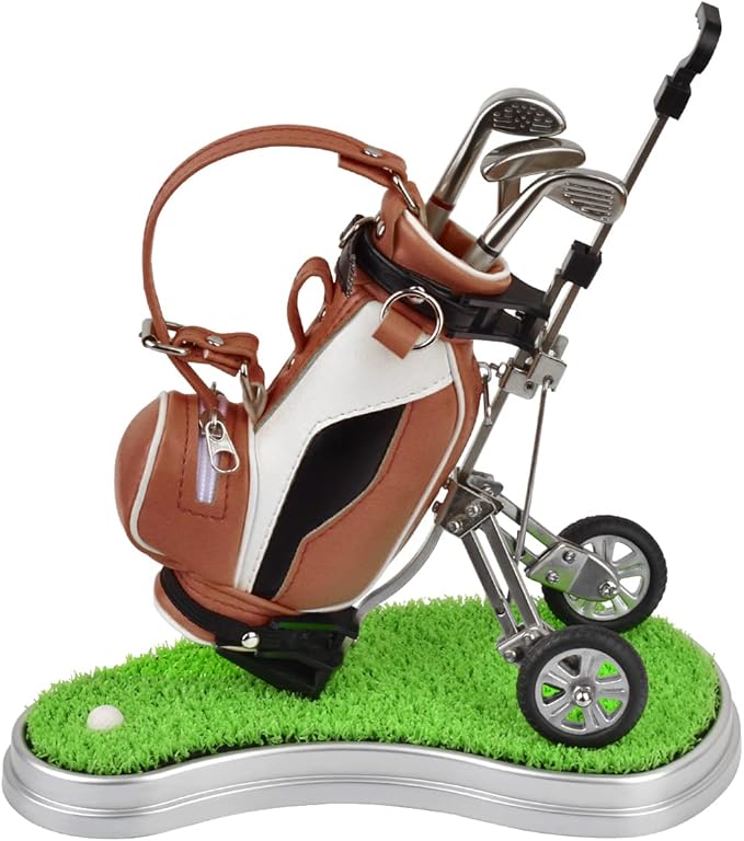 Dual-Purpose Creative Golf Pen Holder With 3 Club Pens - Office Desk Decoration, Souvenir Birthday Gift for Golfer Fans, Women and Men