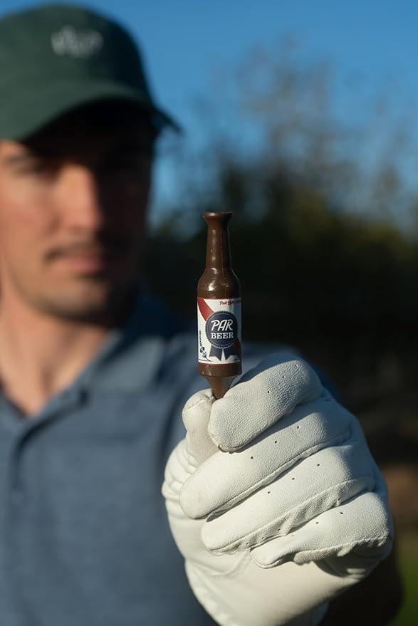 Beer Bottle Golf Tees, Virtually Unbreakable and Recyclable Plastic Golf Tee 6 Pack, Golf Gift for Men, Bachelor Party Novelty Gift, for Golfers,3-1/4" Tall