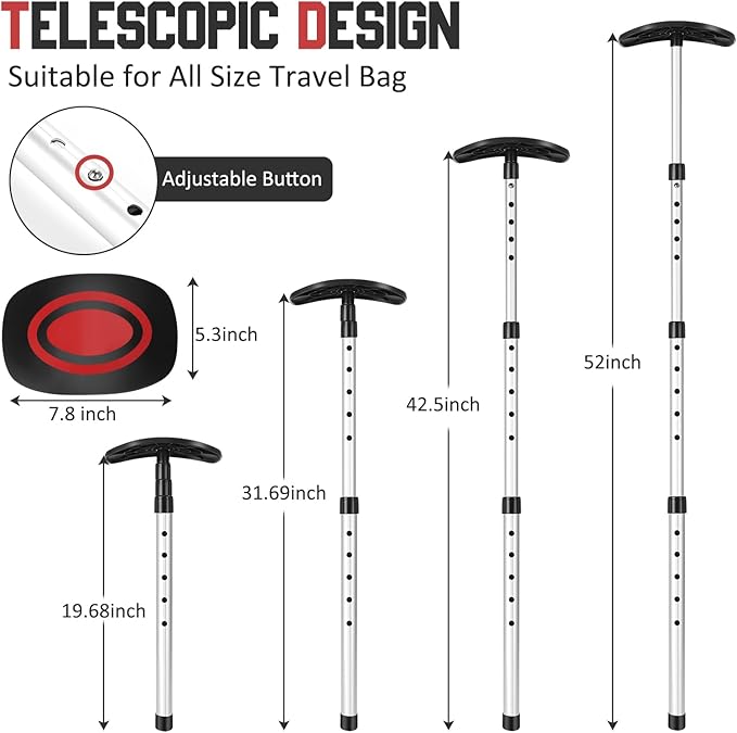Portable Golf Travel Bag Support Pole, Umbrella Anti-Impact Support Cover Protector and Aluminum Alloy Rod, Golf Club Travel Bag Support System Protect Club