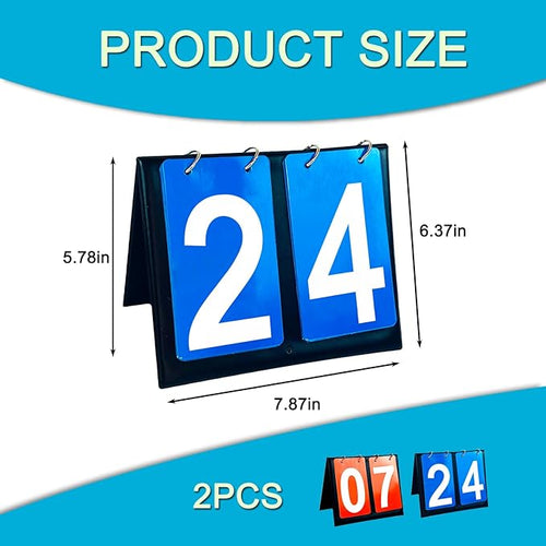 2 PCS Scoreboard Flipper,Portable 2-Digit Table Top Scoreboard for Basketball,Baseball, Volleyball Sports Match Daily Use Outdoor Outside