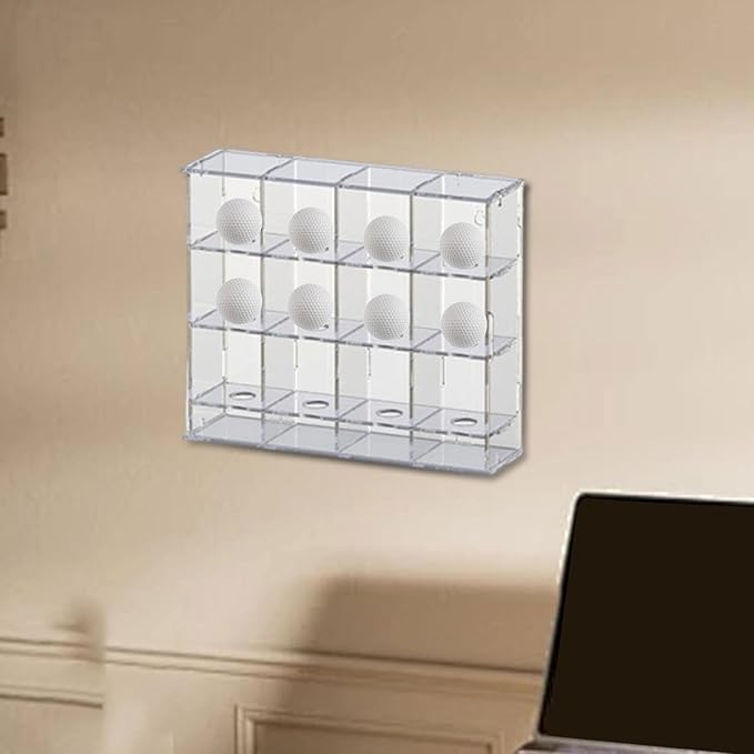 Acrylic Golf Ball Display Rack, Golfball Holder, Easy to Install Practical, Golfball Supplies Showcase Wall Mounted