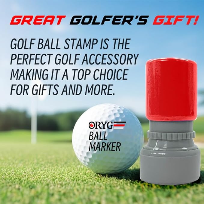 ORYG Custom Golf Ball Stamp - Personalized Long Lasting Golf Ball Marker with Ink Bottle - Easy Markings, Unique Golf Accessories Gift for Enthusiasts