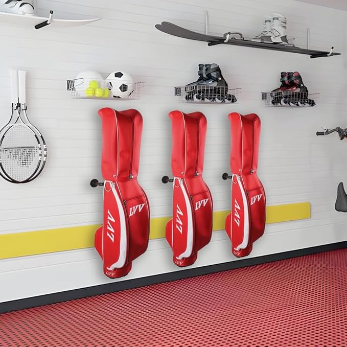 BiJun Golf Bag Organizer, Golf Bag Storage Organizer for Garage Wall Mount Golf Bag Holder Rack Stand Golf Bag Storage Rack Hangers for Storage Space for Garage