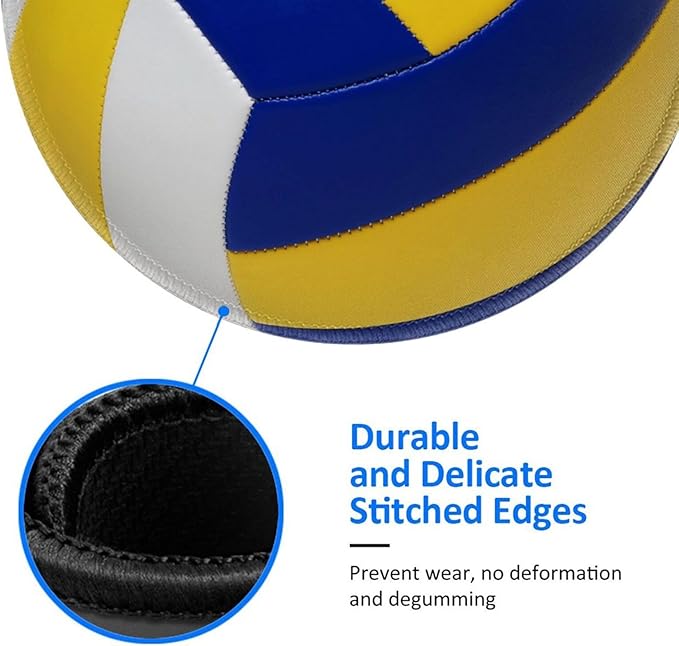 Realistic Volleyball Ball Round Mouse Pad, Small Gaming Mousepad with Stitched Edge, Non-Slip Rubber Base Mouse Mat Office Desk Accessories for Laptop Computer Decor 7.9 X 7.9 Inch