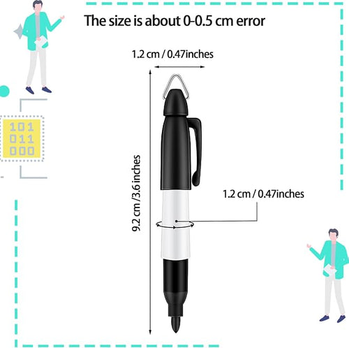 12 Pcs Mini Permanent Markers with Golf Keychain Clips for Nurses Badge Quick Drying Fine Point Ink Pens for Office Outdoor Activities