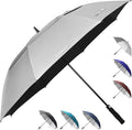 ZEKAR 62" & 68" Windproof Large UV Protection Golf Umbrella, UPF 50+ Patio Umbrella | Keep You Cool (Silver, 62")