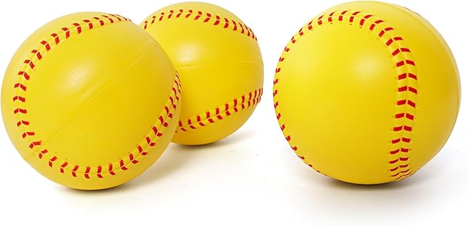 GKK 12Pack Training Ball 12 inch Foam softballs Yellow PU Foam 3.5 oz Lightweight Practice Ball Throwing Hitting for Games, Soft Toss, Batting, Fielding, Hitting, Pitching
