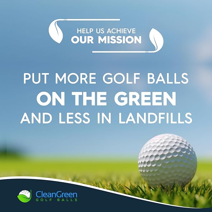Clean Green Golf Balls - 48 Recycled Used Golf Balls in Good Condition - Great for Practice - Includes Reusable Mesh Carrying Bag