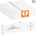 8 Pack 4" High Drawer Dividers, 11"-17" Expandable Drawer Organizer For Clothes, Dresser Drawer Organizer, Warm White Drawer Separators for Baby Clothes, Vanity, Cosmetic, Kitchen and Office Storage