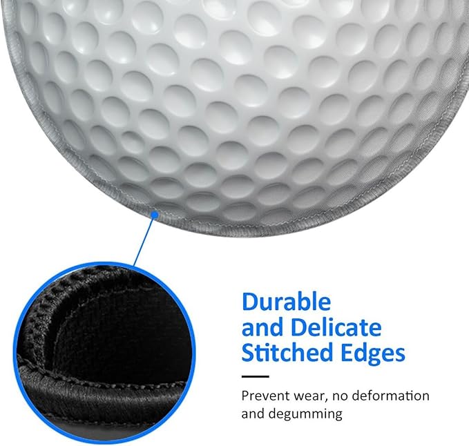 Golf Ball Texture Round Mouse Pad, Small Gaming Mousepad with Stitched Edge, Non-Slip Rubber Base Mouse Mat Office Desk Accessories for Laptop Computer Decor 7.9 X 7.9 Inch