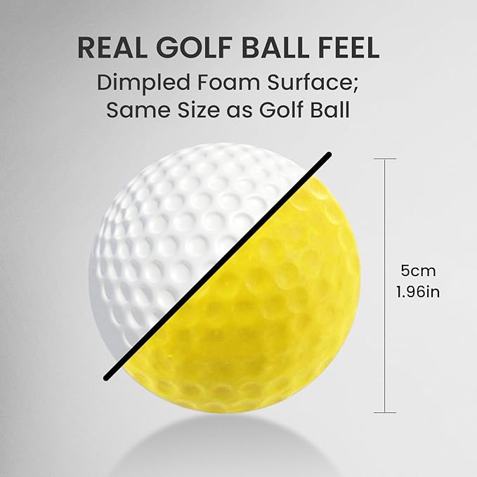 Amy Sport Practice Golf Balls Foam More Weight Value 16/32 Pack, High Density Real Feel 1/3 Distance of Regulation Golf Ball, Soft Durable for Backyard Indoor Outdoor Training