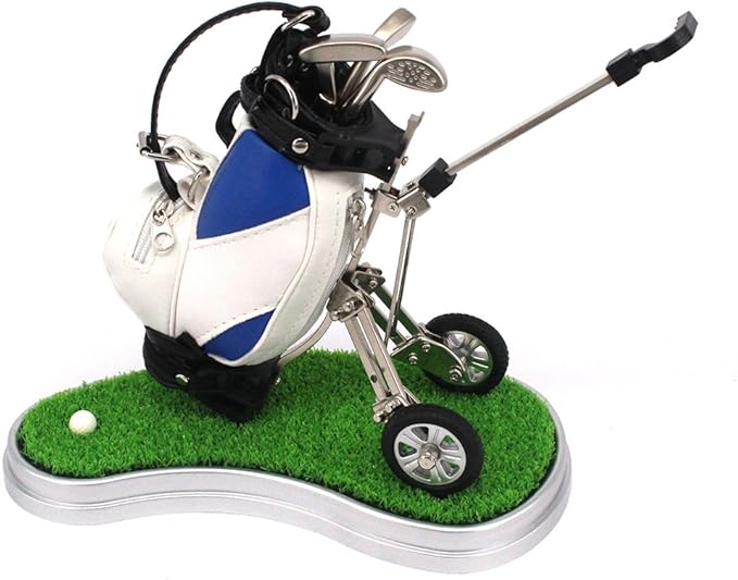 Golf Gift Golf Pens Holder, Golf Bag Holder with 3 Pieces Aluminum Pen Golf Bag Pencil Holder for Men