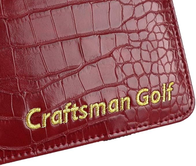 Craftsman Golf Crocodile Pattern Golf Scorecard Holder and Yardage Book Cover Case Protector Also Accept Custom Order with Your Name Stitched Customization Version