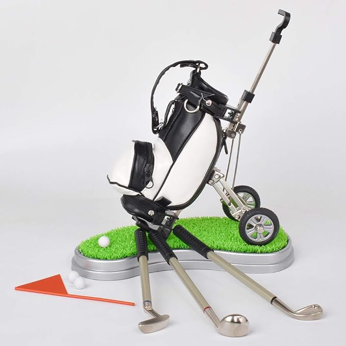 Golf Pen Holder with 3 Piece Pens Desktop Toys Decoration Entertainment Novelty Golf Pen