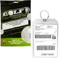 Golf Luggage Tag - Set of 2 Bag Tags Set Extra Large 9" x 6" - Plastic Waterproof Zipper Pouch - PVC Baggage Tag Sleeve for Travel & Shipping Golf Bag - Sealable Personalized Ship Sticks Insert