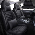 Leather Car Seat Covers for Volkswagen Golf 2001-2021,Car Seat Covers Full Set,Seat Covers with Safety,Waterproof Seat Cover Compatible Airbag(5pcs Black Luxury)