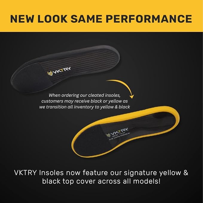 VKTRY Gold for Cleated Shoes - Carbon Fiber Performance Insoles Customized Athletic Inserts for Football, Baseball, Soccer, Golf, Lax & More | Run Fast, Jump High, US M9-9.5, W11-11.5, 171-220lb