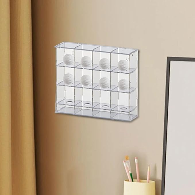 Acrylic Golf Ball Display Rack Storage Holder Case Collection Practical Clear Golfball Supplies Wall Mounted Golfball Holder
