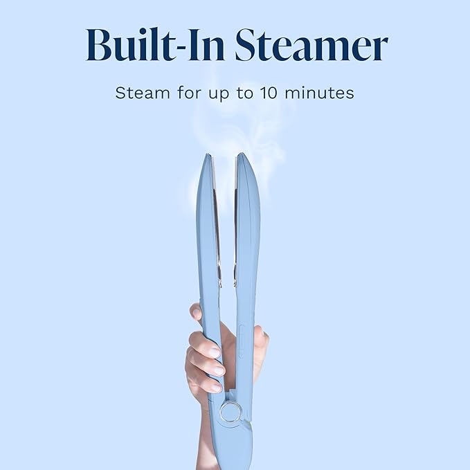 Nori Press Travel Steam Iron - Handheld Iron With Optional Steam Feature - No Ironing Board Required - Easy to Use w/ 6 Fabric Settings - Removes Wrinkles - User Manual Included -Blue