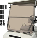 Golf Cart Foldable Windshield 3/16" (5MM) Only Fits 1982-2000 Club Car DS 1"×1" Struts Upper and Down Straight Rail, Folding Acrylic Replacement - Tinted (Not Fit Top Tapered Rail Style)