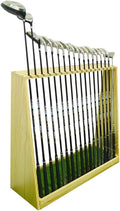 Aimery Golf Club Rack,Putter Rack,18-Clubs Display Stand for Golf Club, Billiard Cues & Fishing Rod,Wooden Golf Club Holder for Garage & Simulator Room (Color : A)