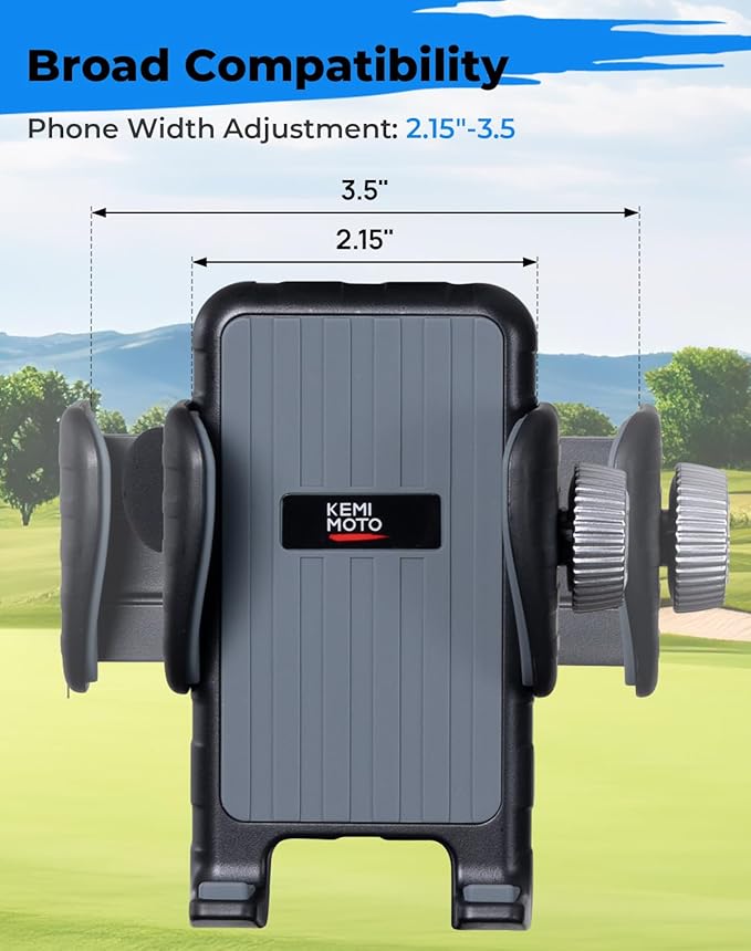 KEMIMOTO Magnetic Golf Cart Phone Holder Compatible with EZGO, Club Car, 360-Degree Rotatable Universal Phone Mount Bracket Suitable for iPhone, Pixel, Galaxy