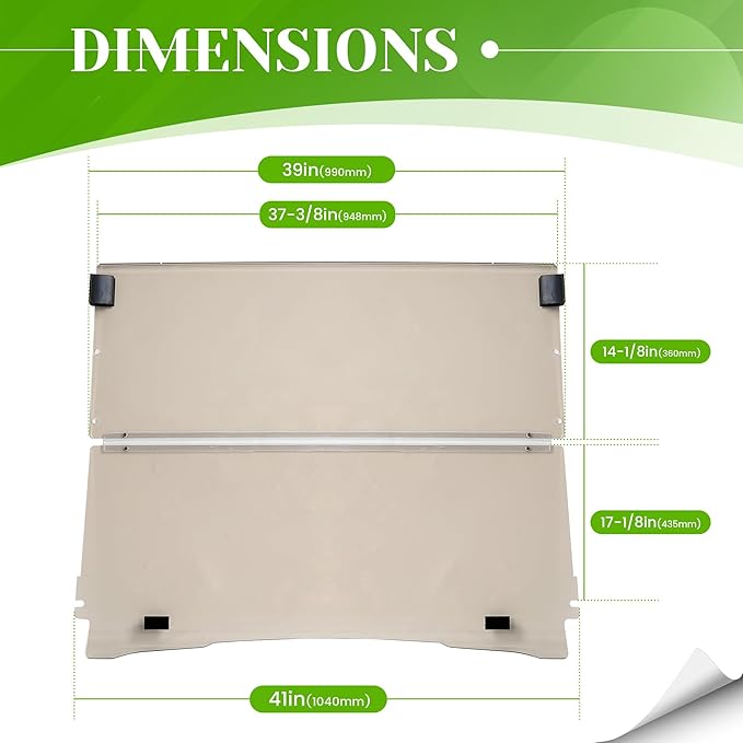 HECASA Windshield Compatible with 1994-2013 EZGO TXT & Medalist Gas or Electric Golf Cart Flip Windscreen