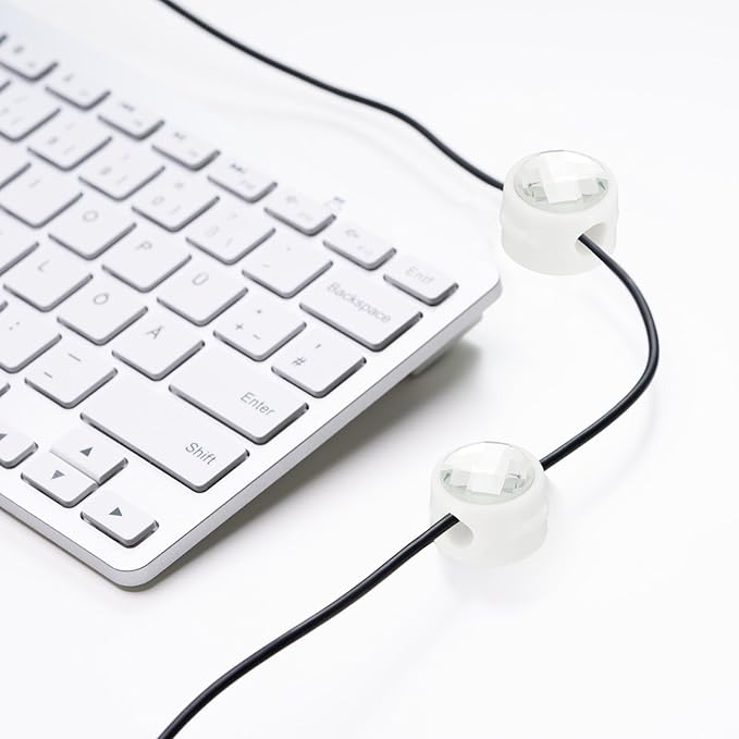 PATIKIL Cable Organizer Holder, 6 Pcs Magnetic Spring Desk Cable Management Clips Adhesive Cord Holder Keeper for Office Desktop Wall Car, White