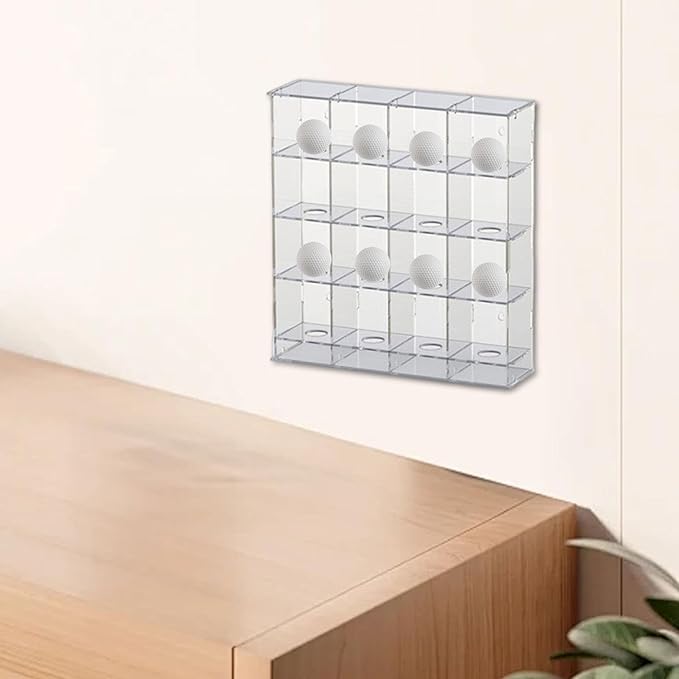 Acrylic Golf Ball Display Rack, Golfball Holder, Easy to Install Practical, Golfball Supplies Showcase Wall Mounted