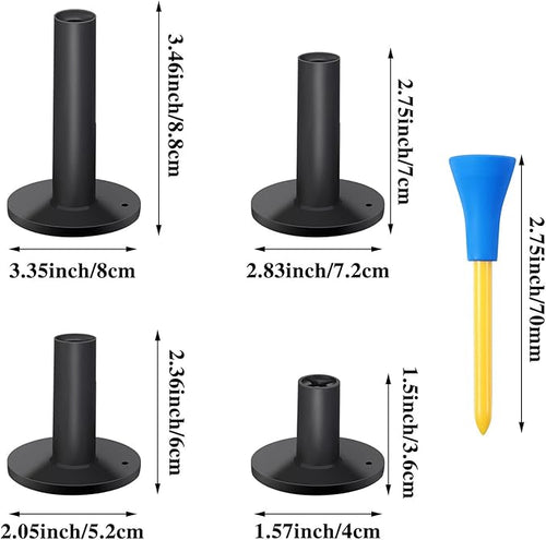 12 Pieces Golf Range Tees Set Rubber Golf Tees for Mats Driving Range 6 Pieces for Practice Mat Mixed Size