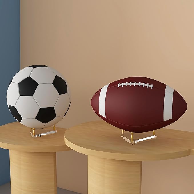 Acrylic Ball Holder 3-Pack, Small Size for Baseball, Softball & Golf Ball; Medium & Large Size for Basketball, Soccer, Volleyball; Horizontal Size for Rugby and Football
