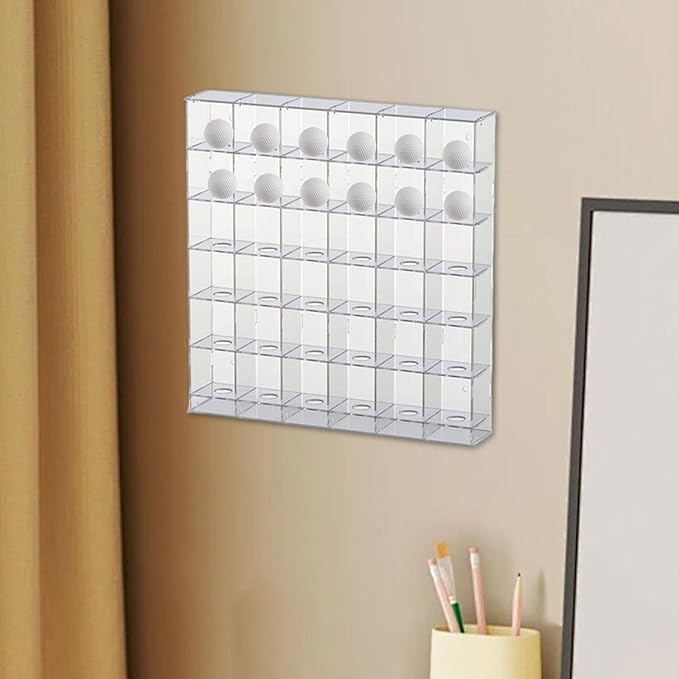 Acrylic Golf Ball Display Rack, Golfball Holder, Easy to Install Practical, Golfball Supplies Showcase Wall Mounted